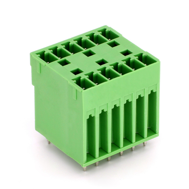 3.81mm Pitch 10A 2-24 Pole Green Color 2 Layer Pcb Terminal Block Socket with straight pin